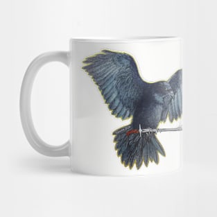 Watercolor Halloween Magical Raven with Sword Light version Mug